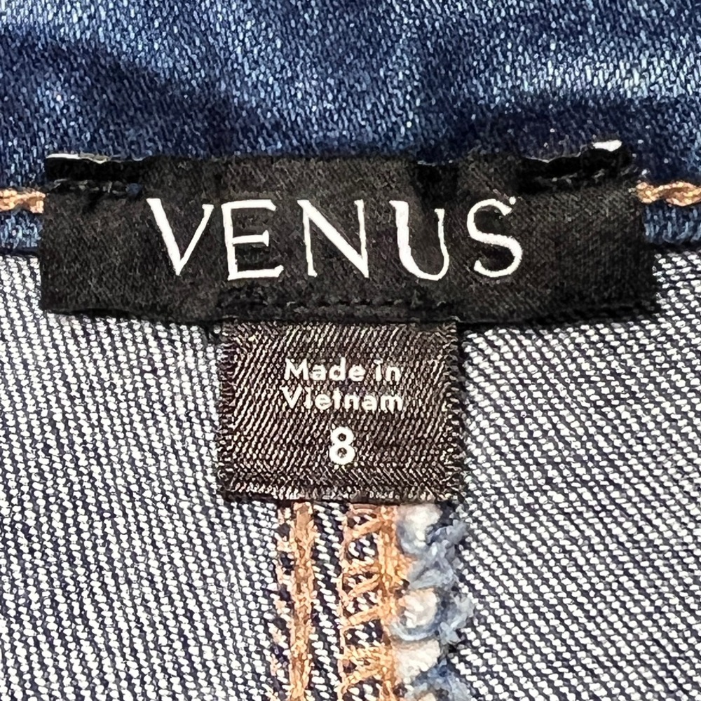Venus Wide Leg Jeans Women 8 Blue EcoVero Sustainable High Rise Trendy Boho New - Picture 4 of 15